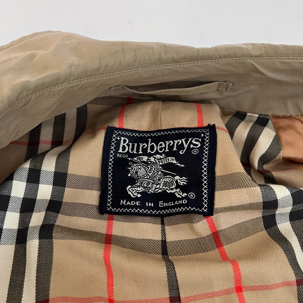 Vintage Burberry Beige Check Lined Trench - Picture 2 of 12